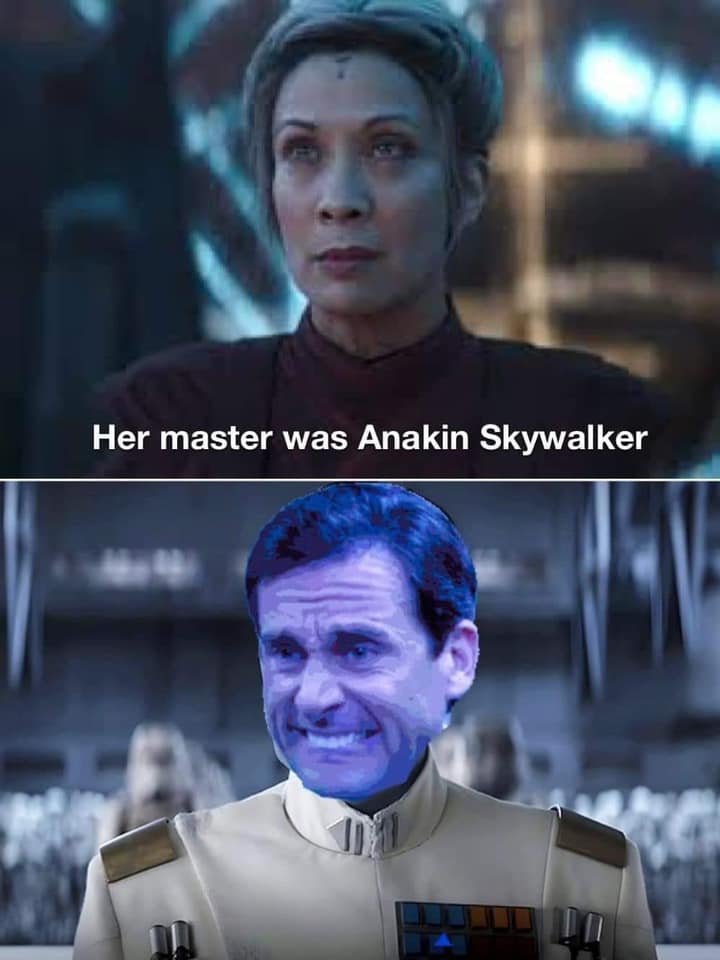 This meme is a humorous comparison between two characters from the Star Wars franchise. The top image is a screenshot of Emperor Palpatine, the villainous leader of the Galactic Empire, while the bottom image is a screenshot of Anakin Skywalker, the young hero who later becomes Darth Vader. The text "In 2-3 sentences, describe this meme for someone who cannot see it" is a self-referential joke, acknowledging that the meme is describing itself.